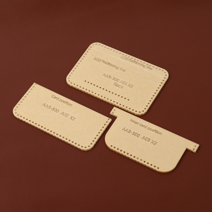 Набор лекал &laquo;Картхолдер с отделениями&raquo;, 7 &times; 10 &times; 0,5 см, 3шт, акрил