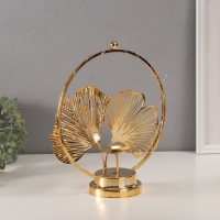 Подсвечник на 1 свечу "Листья Гинкго" с подсветкой, d-6 см 9,5х23,5х27 см Подсвечник на 1 свечу "Листья Гинкго" с подсветкой, d-6 см 9,5х23,5х27 см