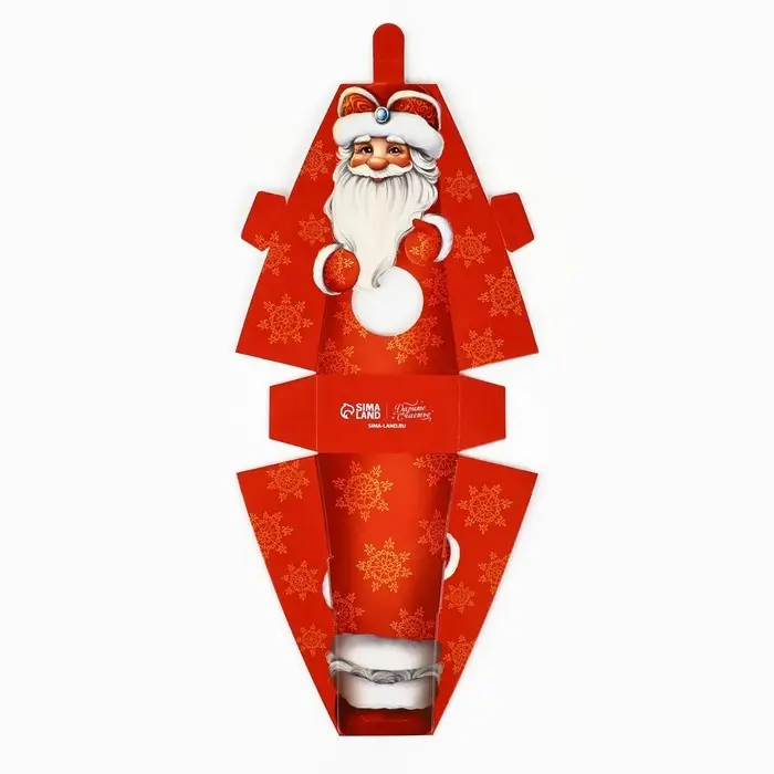 Коробка складная с окном &laquo;Дедушка Мороз&raquo;, 6 х 12 х 3.5 см