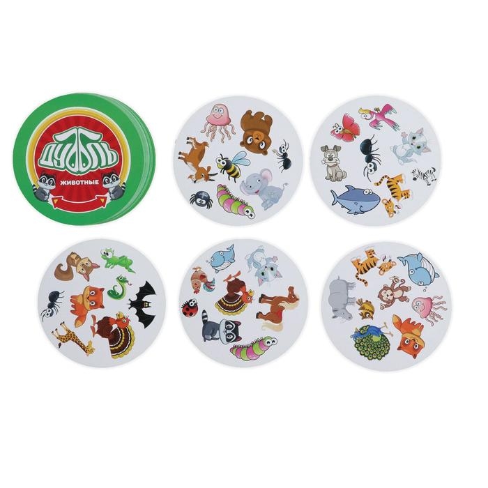 Настольная игра на реакцию и внимание &laquo;Дуббль. Животные&raquo;, 55 карт, 5+