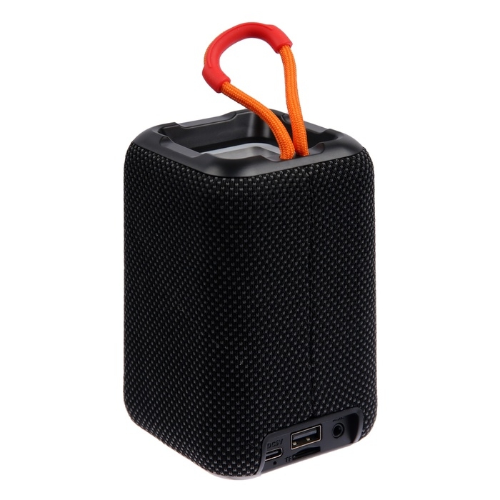 Портативная колонка F68, 5 Вт, 600 мАч, подсветка. micro SD, чёрная Портативная колонка F68, 5 Вт, 600 мАч, подсветка. micro SD, чёрная