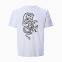 Футболка мужская «Дракон», цвет белый/принт чёрный, размер 48 Футболка мужская «Дракон», цвет белый/принт чёрный, размер 48