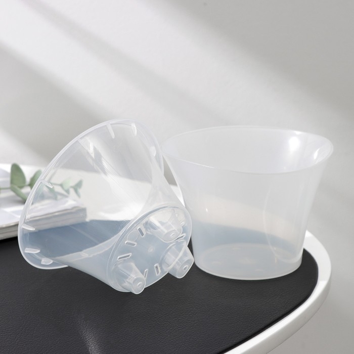 Кашпо для цветов со вставкой &laquo;Лагуна&raquo;, 600 мл, d=13 см, h=9 см, прозрачный