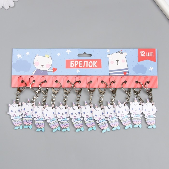 Брелок акрил Брелок акрил "Котик-русалка" 5,1х2,8 см