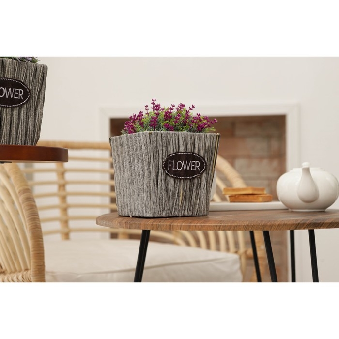 Кашпо для цветов плетёное &laquo;Луция&raquo;, 16&times;16&times;15 см, квадрат, цвет серый