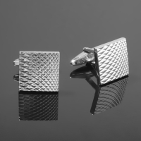 Запонки металлические &laquo;Квадрат&raquo; рельеф, цвет серебро