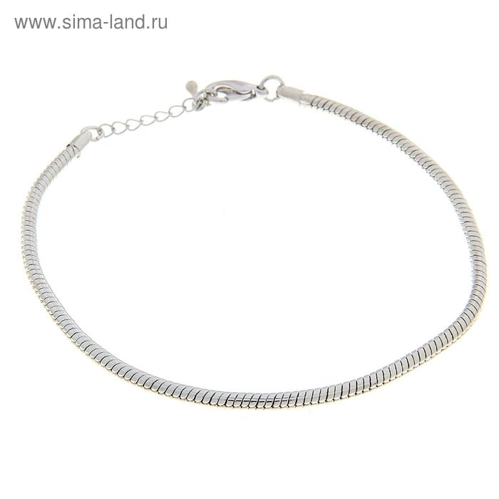 Основа для браслета &laquo;Карабин&raquo;, цвет серебро, 23 см