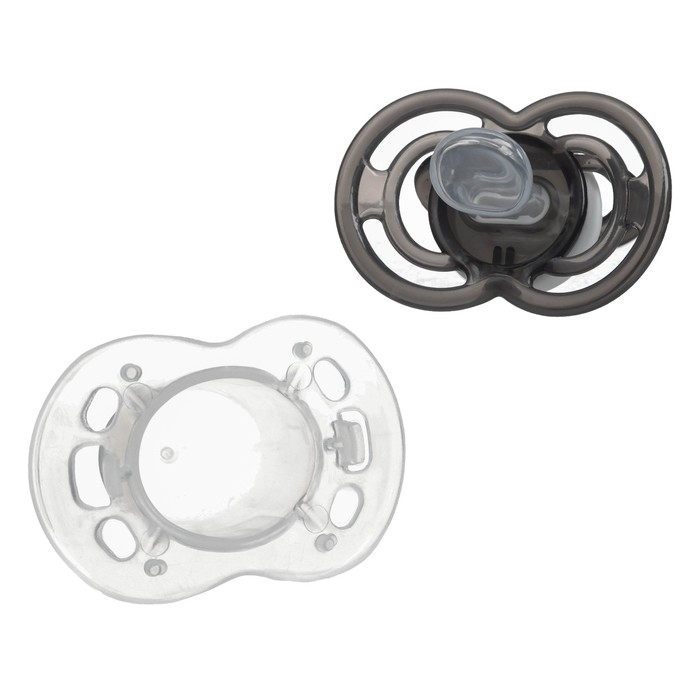 Соска - пустышка силиконовая ортодонтическая &laquo;Слоник&raquo;, от 0 мес., с колпачком, цвет черный