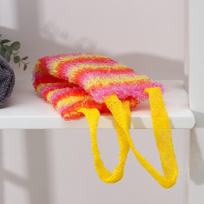 Мочалка для тела Доляна &laquo;Радуга&raquo;, 12&times;45 см, МИКС