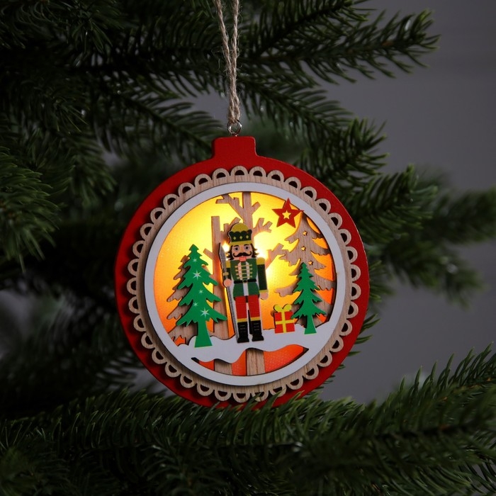 Ёлочная игрушка &laquo;Щелкунчик&raquo;, от батареек, свечение тёплое белое