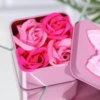 Мыльные розочки, фуксия и розовые, набор 4 шт.