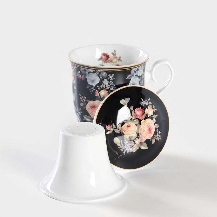 Кружка керамическая с ситом &laquo;Кобальт&raquo;, 300 мл