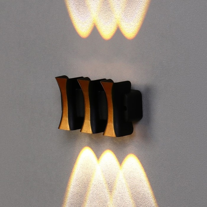 Светильник фасадный &laquo;Элегант&raquo;, FSD-042, 6 Вт, 3000К, 3 луча, IP65, 220 В, пластик, черный