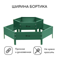 Клумба оцинкованная, 2 яруса, d = 60&ndash;100 см, h = 30 см, зелёная, Greengo