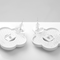 Серьги пластик «Цветочки», цвет бело-голубой Серьги пластик «Цветочки», цвет бело-голубой