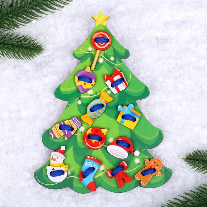 Новогодняя игрушка. Шнуровка &laquo;Новый год! Нарядная ёлочка&raquo;