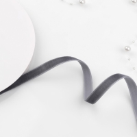 Лента бархатная, 10 мм, 18 &plusmn; 1 м, цвет серый №63