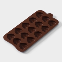 Форма для конфет и шоколада Доляна &laquo;Холодное сердце&raquo;, 20,5&times;10&times;1,5 см, 15 ячеек, цвет коричневый