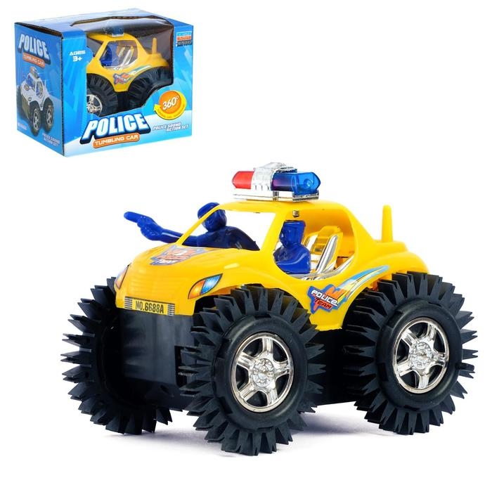 Машина-перевёртыш &laquo;Полиция&raquo;, работает от батареек, цвета МИКС