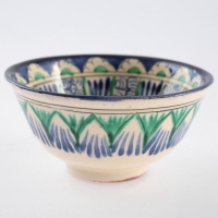 Пиала чайная Риштанская керамика "Цветы" большая, 11 см, микс Пиала чайная Риштанская керамика "Цветы" большая, 11 см, микс