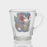 Кружка стеклянная кофейная &laquo;Цветы и змеи&raquo;, 250 мл