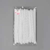 Рюш кружевной, с бусинами, 35 мм, 4,5 &plusmn; 0,5 м, цвет белый