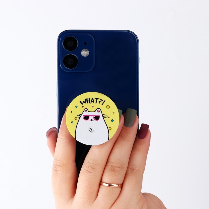 Попсокет для телефона &laquo;What?&raquo;, d= 4 см