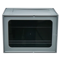 Файл-кабинет 4-секционный СТАММ, серый корпус, черные лотки