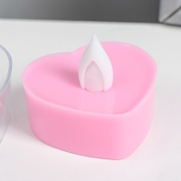 Ночник "Свеча сердце" LED 0,5Вт от батареек 3хAG10 розовый 5х5х4 см RISALUX Ночник "Свеча сердце" LED 0,5Вт от батареек 3хAG10 розовый 5х5х4 см RISALUX