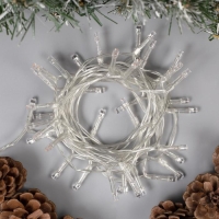 Гирлянда &laquo;Нить&raquo; 4 м, IP20, прозрачная нить, 40 LED, 2 режима, батарейки AAх3 (нет в комплекте), свечение красное