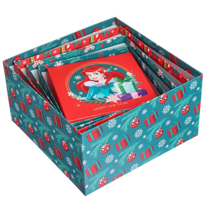 Новый год. Набор коробок 5 в 1 Новый год. Набор коробок 5 в 1 "С Новым Годом!", Disney зелено-красная