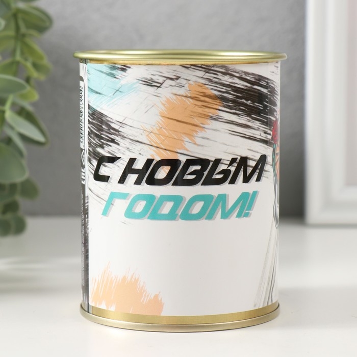 Носки в банке Носки в банке "С новым годом" (внутри носки мужские, цвет чёрный)