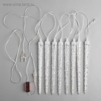 Гирлянда «Сосульки рифленые» 2.5 × 0.3 м, IP65, прозрачная нить, 192 LED, свечение фиолетовое с эффектом стекания, 12 В Гирлянда «Сосульки рифленые» 2.5 × 0.3 м, IP65, прозрачная нить, 192 LED, свечение фиолетовое с эффектом стекания, 12 В
