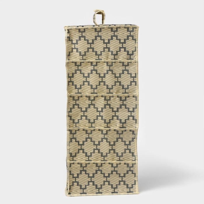 Органайзер подвесной Доляна &laquo;Гэтс&raquo;, 5 отделений, 30&times;15&times;70 см, цвет бежевый