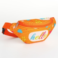 Сумка поясная детская на молнии, цвет оранжевый