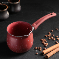 Турка Доляна &laquo;Бордо&raquo;, 600 мл, пластиковая ручка, антипригарное покрытие, цвет бордовый