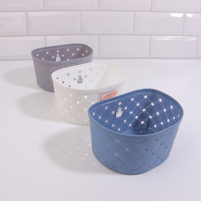 Органайзер для хранения, навесной, 1 секция, с клеевыми крючками, 16,5 × 12 × 9 см, цвет МИКС Органайзер для хранения, навесной, 1 секция, с клеевыми крючками, 16,5 × 12 × 9 см, цвет МИКС