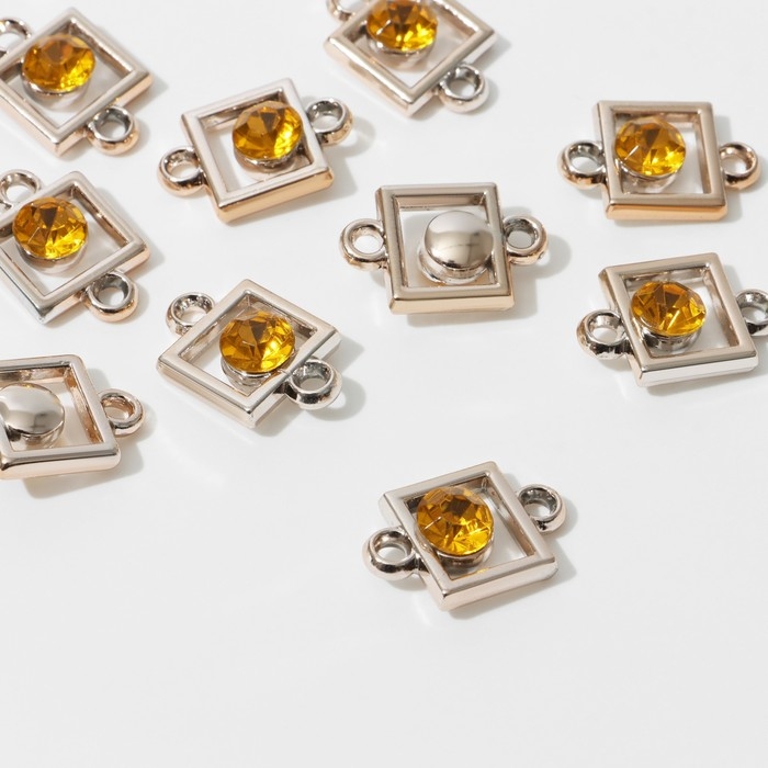 Коннектор «Квадрат» 2,3×1,5×0,6 см, (набор 10 шт.), цвет золотой Коннектор «Квадрат» 2,3×1,5×0,6 см, (набор 10 шт.), цвет золотой