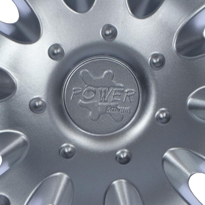 Колпаки колесные R14 "ПАУЭР", серебристый набор 4 шт.