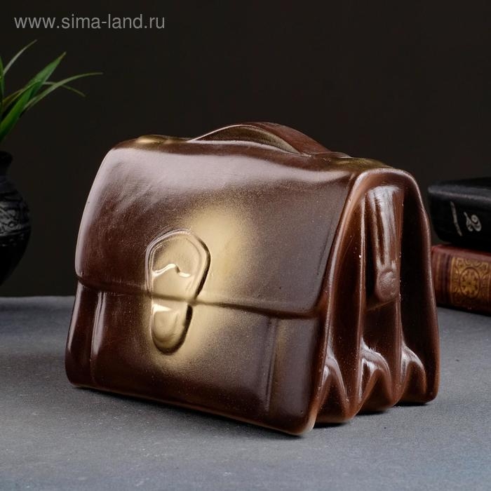 Копилка для денег &laquo;Барсетка&raquo;, коричневая, 17&times;10&times;14 см