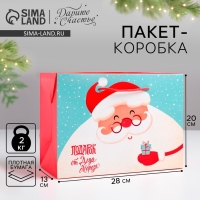 Пакет-коробка &laquo;Дед мороз&raquo;, 28 х 20 х 13 см, Новый год
