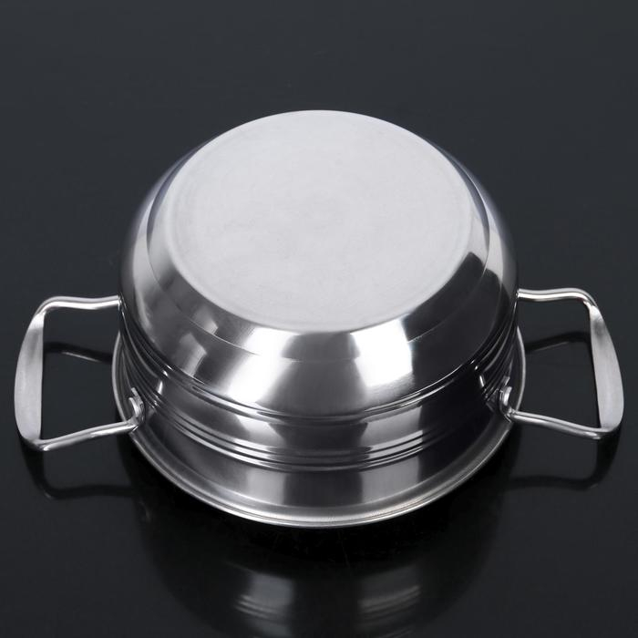 Набор кастрюль из нержавеющей стали &laquo;Ясмин&raquo;, 4 кастрюли: 2 л, 2,7 л, 3,5 л, 4,5 л, d=17/19/21/23 см, металлические крышки, индукция