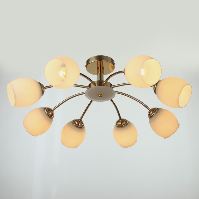 Люстра Люстра "Нинель" 8x60Вт E27 золото 65x65x22см.