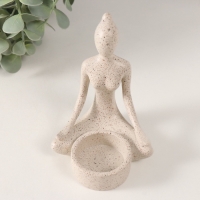 Подсвечник полистоун на 1 свечу "Девушка. Поза лотоса" белый в крапинку 8,3х8,5х11,7 см Подсвечник полистоун на 1 свечу "Девушка. Поза лотоса" белый в крапинку 8,3х8,5х11,7 см