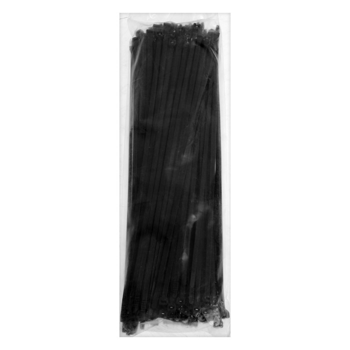 Хомут-стяжка с металлическим замком, размер 4,7х300 мм, черный Хомут-стяжка с металлическим замком, размер 4,7х300 мм, черный