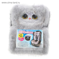 Накидка &laquo;АВТОНЯША&raquo; для детского автокресла, Кошечка, светло-серая