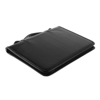 Папка деловая, искусственная кожа, для бумаг, 370 х 275 х 50 мм, с металлическим прижимом, с ручкой, 6Д52 &laquo;Люкс&raquo;, чёрная