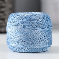 Пряжа "Camelia" 70% полиэстер, 30% люрекс 190м/25&plusmn;5гр (417 голубой)