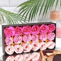 Мыльные розочки, цветные оттенки, набор 18 шт. Мыльные розочки, цветные оттенки, набор 18 шт.