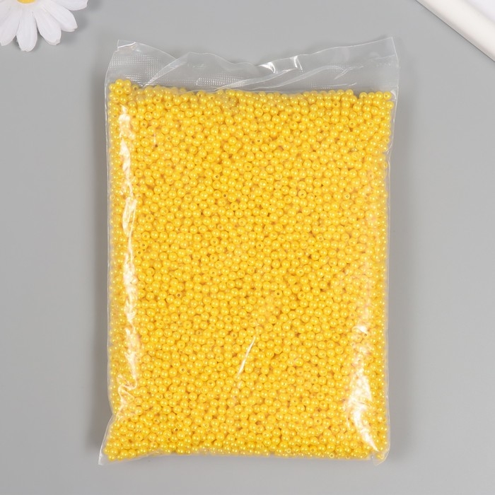 Набор бусин Набор бусин "Жемчуг" d 4 мм, 250 гр, желтый